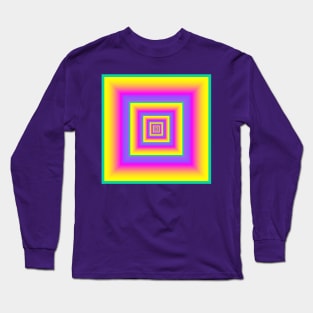 Retro Square Echo Abstract Long Sleeve T-Shirt